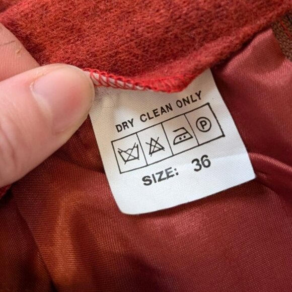 Orange Vintage Wool Blend Skirt - Picture 7 of 7